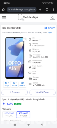 Oppo A16